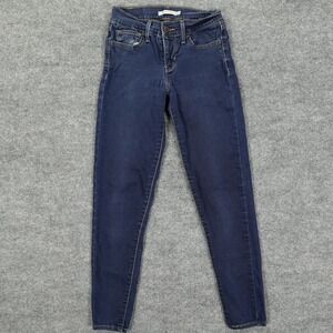 Levi's 710 Super Skinny Jeans Womens 25 Blue Dark Wash Stretch Denim Mid Rise